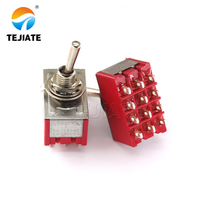 6 pin elektronik 2 pozisyon 3/9/12 Pin mikro kapalı geçiş anahtarı Push Button anahtarları 3 pozisyon kapak kırmızı 9 Pin geçiş anahtarı - Product Image 6