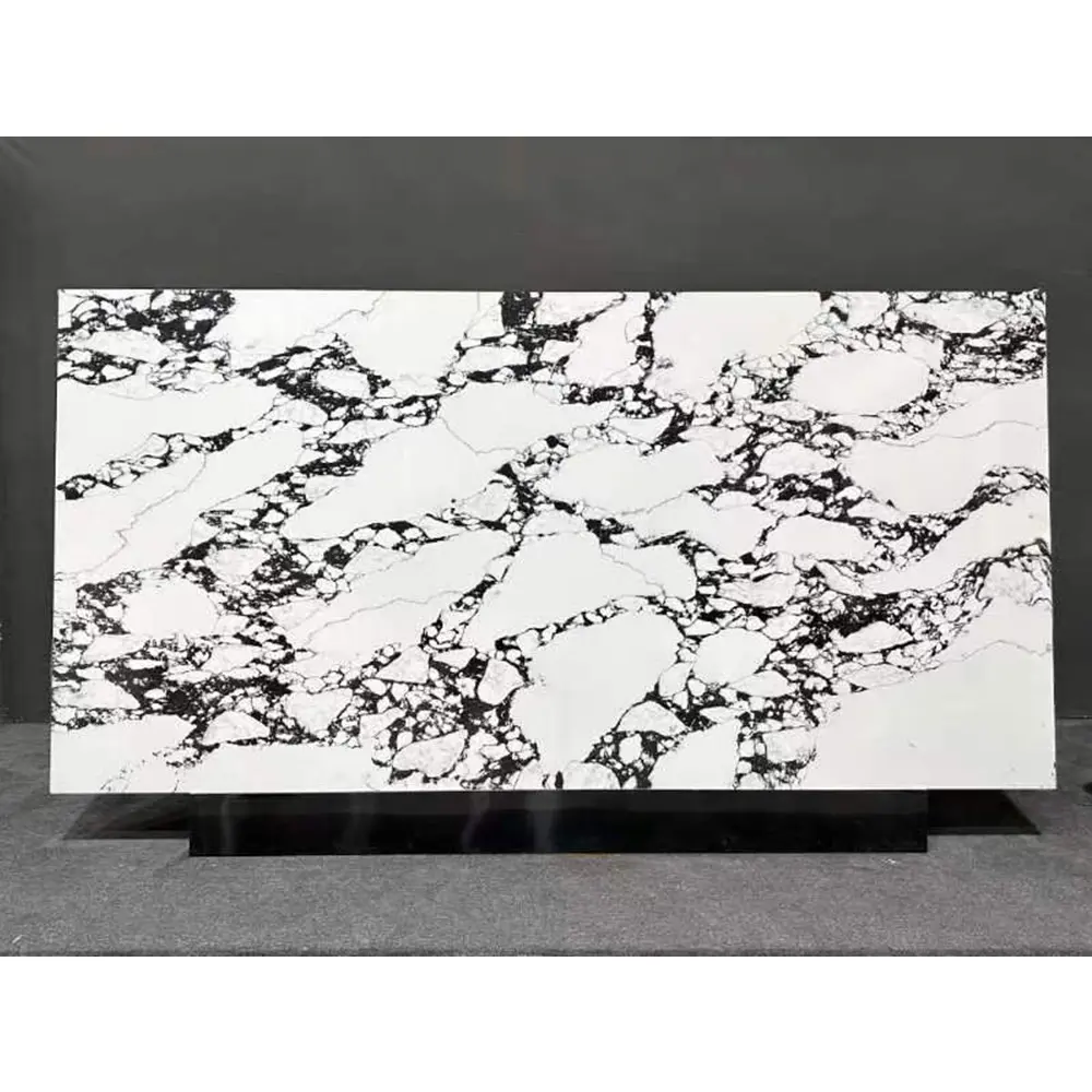 Luxury Bathroom Top Engineered Stone Calacatta Polish Solid Surface Quartz Stone Big Slab Kitchen Countertop
