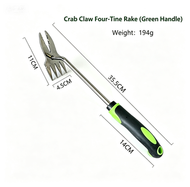 Rastrillo de cuatro dientes con garra de cangrejo (verde)