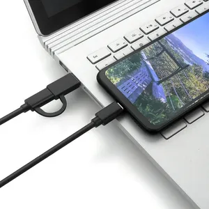 10Gbps ซิงค์ข้อมูล USB A/C 3.0 ถึง USB ประเภท C สําหรับแล็ปท็อปแท็บเล็ต 2 ใน 1 สาย USB C ชาร์จเร็ว - Product Image 2