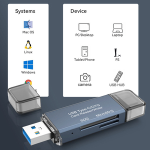 USB 3.0/USB C để TF/SD Đầu đọc thẻ 2 trong 1 bộ nhớ thông minh Đầu đọc thẻ Loại C OTG ổ đĩa flash CardReader Adapter - Product Image 3
