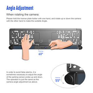 Sunway EU License Plate 5 Inch IPS HD Car Monitor Solar Wireless Rear View Camera <strong>Reverse</strong> Parking <strong>Sensor</strong> Car Reversing Aid - Product Image 3