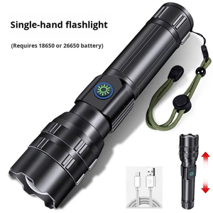 Độ sáng cao có thể sạc lại Tầm xa zoom dẫn Đèn pin xách tay hợp kim nhôm cho Đi Bộ Đường Dài Ngoài Trời & cắm trại AA loại pin - Product Image 2