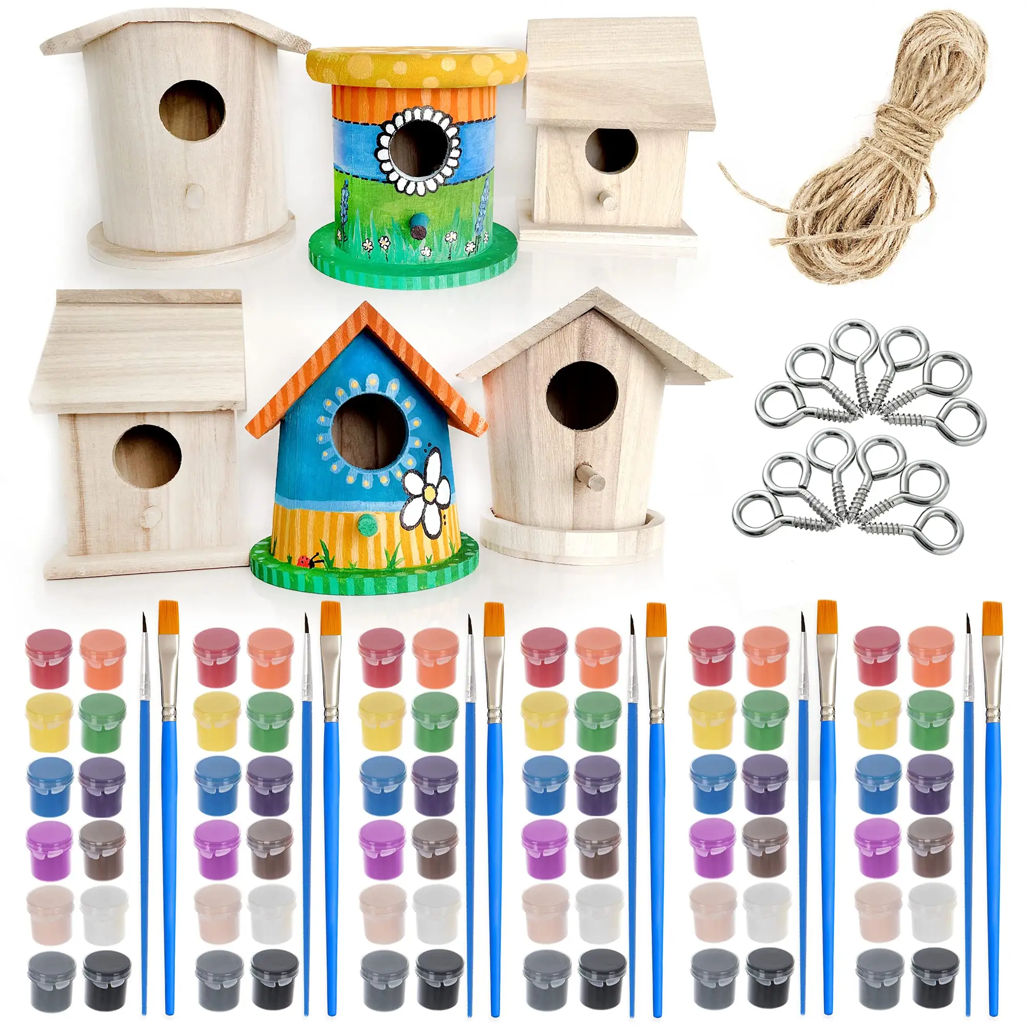 नई डिजाइन आकार लकड़ी Birdhouse अधूरा भारी ड्यूटी DIY पिगमेंट के साथ पक्षियों सर्दियों किट उपकरण