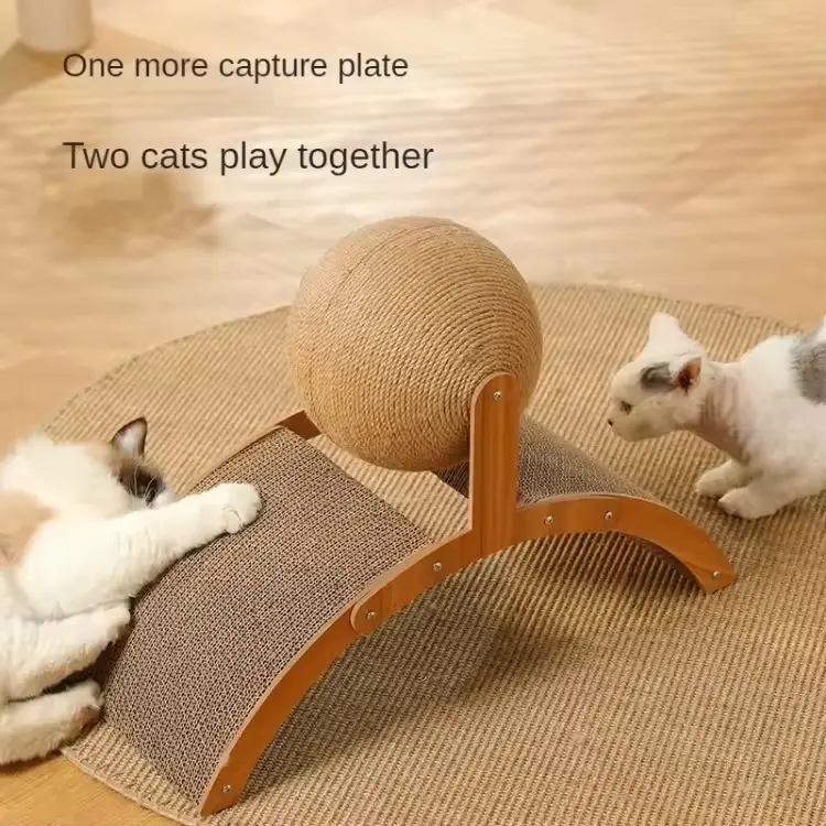 Mainan klasik papan cakar kucing mainan orang kikir kucing tali Sisal bola kucing cakar hewan peliharaan mainan garuk bermain Aksesori kucing karton