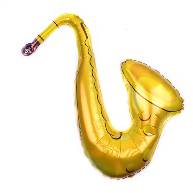 Balão de alumínio metálico para saxofone, instrumento musical de decoração de festa