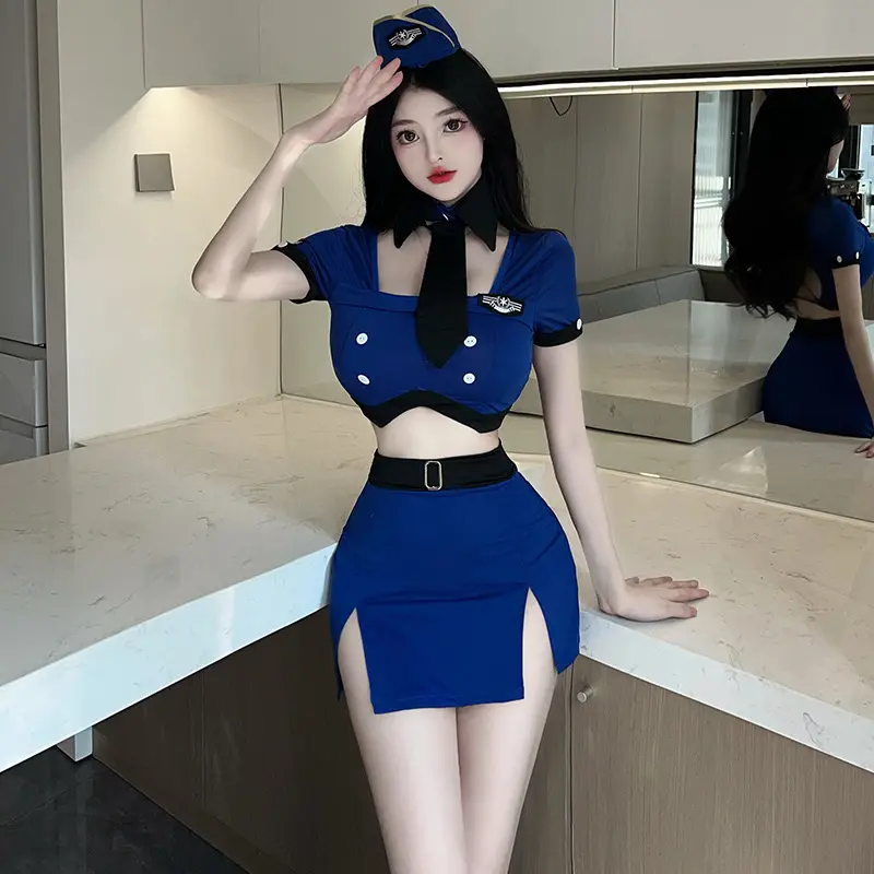 सेक्सी स्टीवर्ड पुलिस पोशाक परिपक्व महिला फ्लाइट अटेंडेंट वर्दी सेट सेक्सी लिंगरी कॉप्ले स्टीवर्सेस