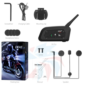 BT5.1 V6Proオートバイ用ヘルメット用高品質インターホンBluetoothインターホンワイヤレスインターホンバイクBTインターホン