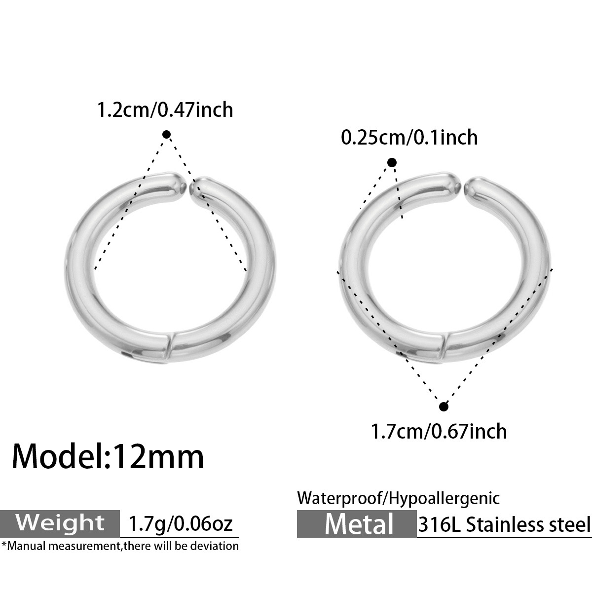 Silver 12mm