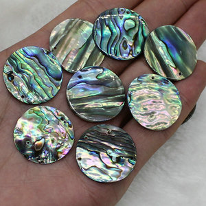 Colorful <strong>Paua</strong> Shell Blanks Abalone Shell Round Flakes Pieces <strong>Inlay</strong> Decorations with Hole - Product Image 4