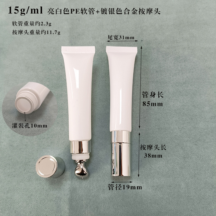 20ml blanco brillante + cabezal de aleación de zinc plateado