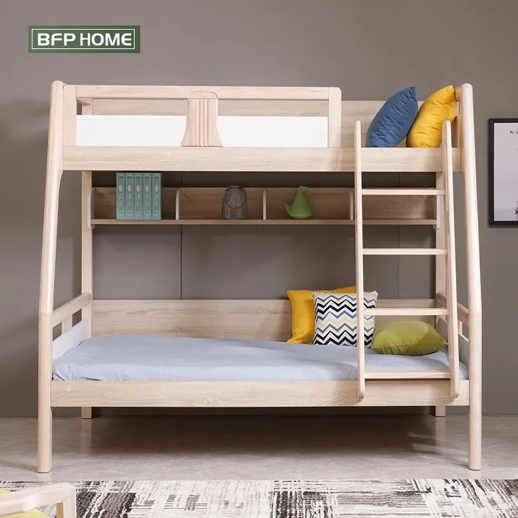 BFP Home-litera de estilo europeo para niños, muebles de madera para dormitorio, con escalones