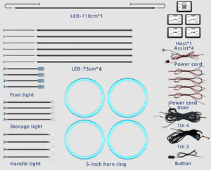 RGB kovalayan akrilik aydınlatma ve otomobiller için Underglow ışık şeritleri ile 24 1 araba ortam ışığı kiti - Product Image 1