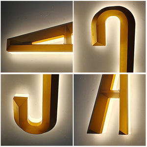 Benutzer definierte 3D Gold Alphabet LED Hintergrund beleuchtung Wand schild Edelstahl Kanal Buchstabe für Hochzeits beleuchtung Fernbedienung - Product Image 4