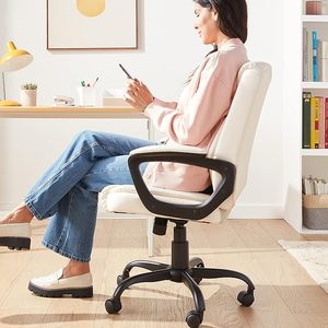 Sillas De Oficina <strong>Basics</strong> Classic Puresoft PU Padded Mid-Back Height Adjustable Office <strong>Computer</strong> Desk Chair with Armrest - Product Image 2
