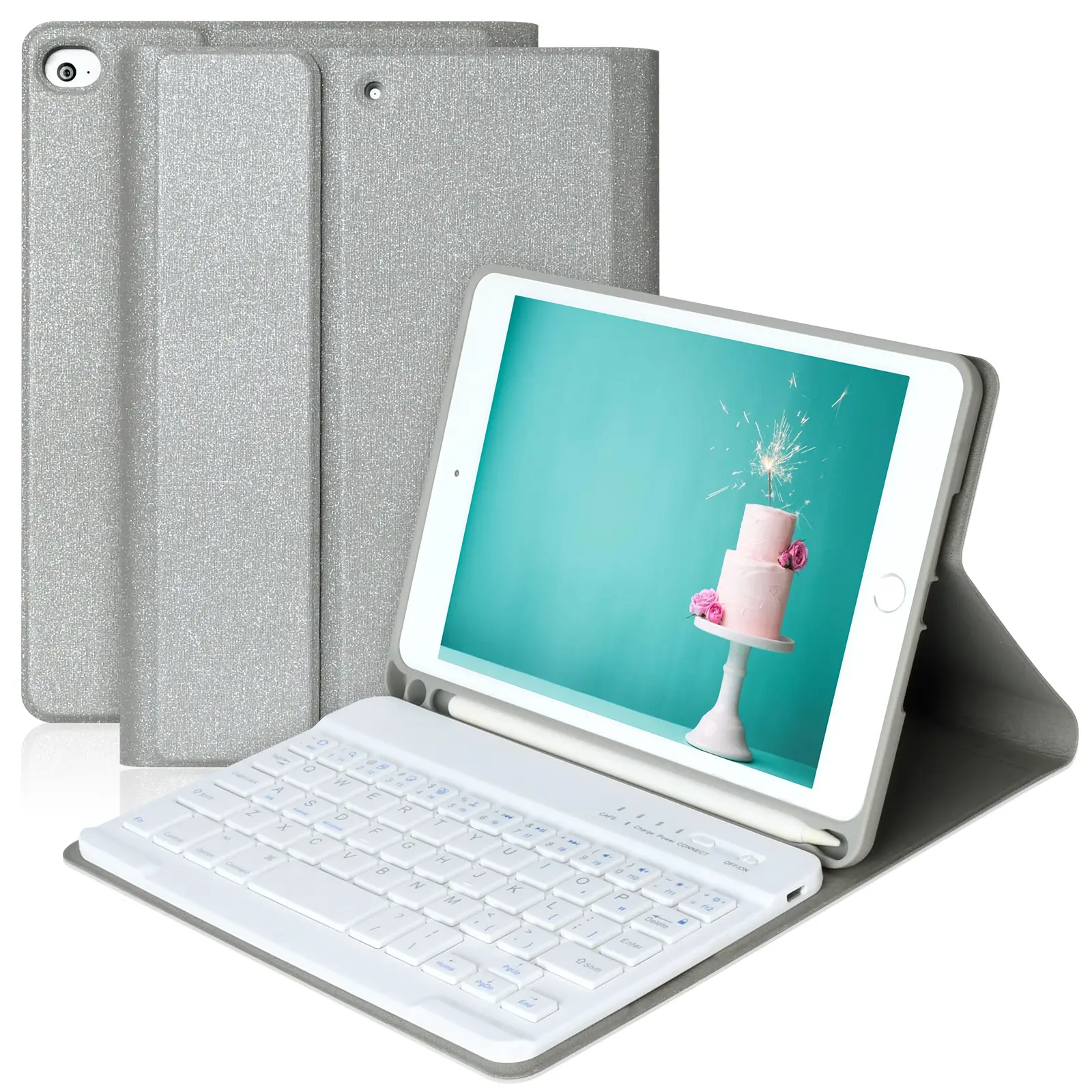 Kickstand sarung kulit untuk ipad, casing kulit Pu dengan keyboard Bluetooth nirkabel, casing untuk ipad 10.9 10.2 11 mini 6