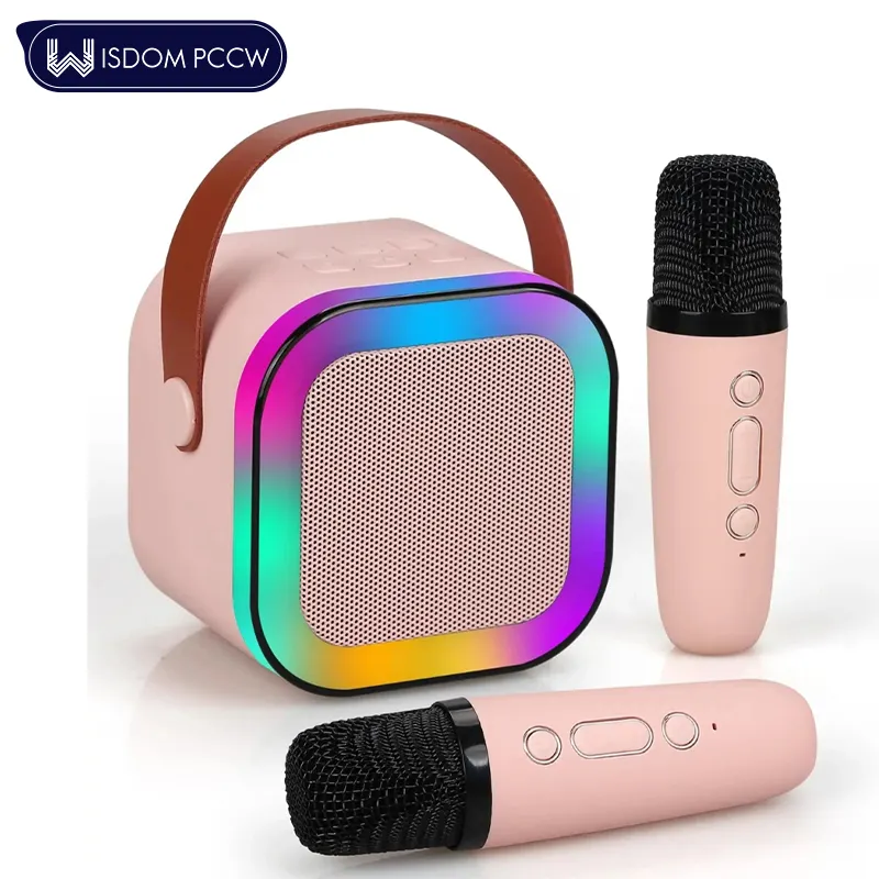 Mikrofon Bluetooth portabel Speaker nirkabel Boombox Partybox Loudspeaker hadiah untuk anak-anak rumah Karaoke Speaker Mini K12