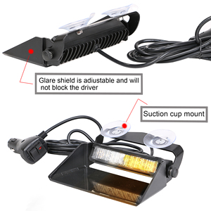 Coxswain Car 16 <span class=keywords><strong>LED</strong></span> Red/Blue Amber/White Strobe Flash Light Dash Emergency FlashingフロントガラスWarning Light <span class=keywords><strong>12v</strong></span>
