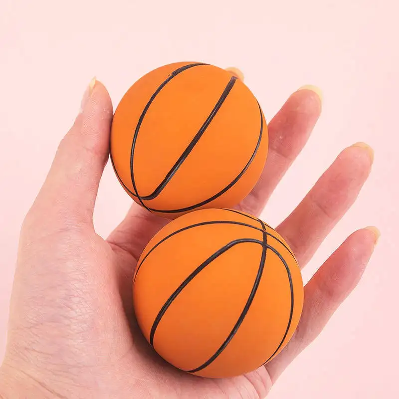 ActEarlier giocattolo antistress 6cm di diametro lucido rimbalzante Desktop basket Mini palla da basket in gomma cava