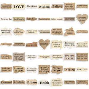 50PCS Vintage Yellowing Philosophical Phrase Torn Inspirational Sticker