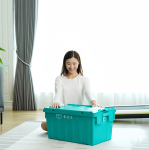 Grande Volume di fabbrica all'ingrosso di plastica Stack nido contenitore Tote che offre un eccellente risparmio di spazio in deposito o di ritorno di transito - Product Image 1