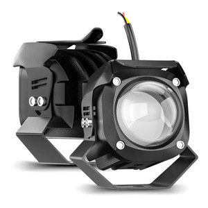 Yosovlamp motosiklet led spot uzak ve yakın ışık LED farlar yüksek parlaklık sis farları beyaz ve sarı iki renkli