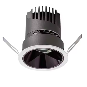 Fabrika doğrudan gömülü yuvarlak ayarlanabilir led gömme 7w 12w 15w downlight dim anyti parlama spot downlight siyah - Product Image 4