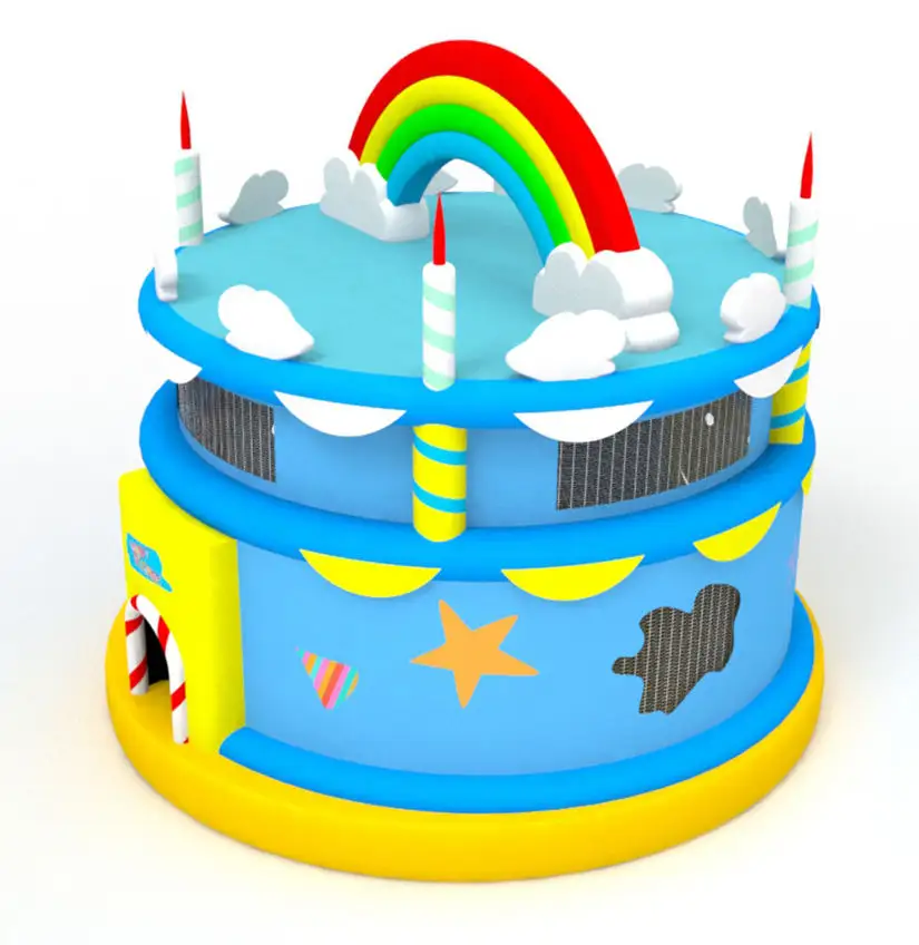 Castillo de salto inflable, casa de rebote para pastel de cumpleaños, fiesta de cumpleaños