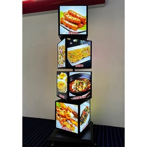 Parete esterna appesa rettangolo scatola luminosa cornice quadrata rotante Menu <span class=keywords><strong>Display</strong></span> per la pubblicità del ristorante