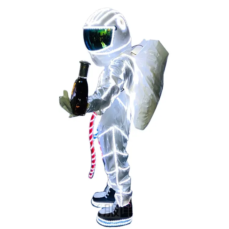 Natale di Halloween di Carnevale ha condotto la luce up vestiti Tuta Spaziale Per Il Partito di Travestimento Club Cosplay Luminoso Astronauta LUMINOSO PANNO