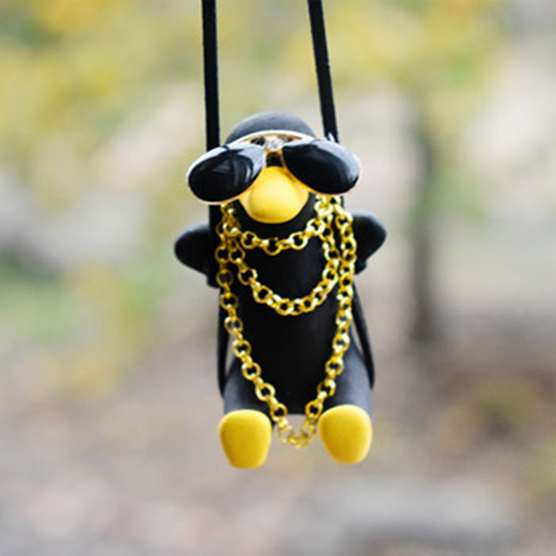 Swing negro skinny gafas de sol collar pato colgante
