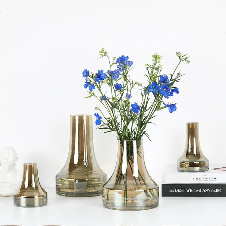 Vasos para decoração em estilo nórdico, vasos para decoração de casa, jarro de cristal, arranjo de flores, tipo torre, florero en, boda