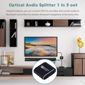 Digital Audio Optical <strong>Splitter</strong> <strong>1</strong> in 3 Out SPDIF Optical Fiber One in Three Out Toslink Audio 1x3 <strong>SPLITTER</strong>