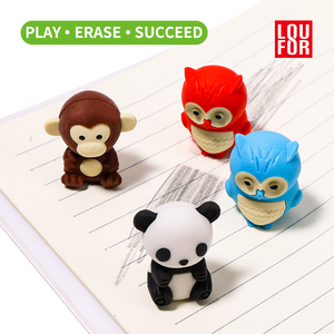 Dễ Thương 3D động vật phim hoạt hình bút chì tẩy tùy chỉnh văn phòng phẩm cho trẻ em và Trường Học cung cấp - Product Image 3