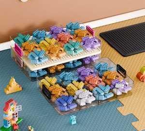 Plastic <strong>Toy</strong> Storage Organizer for Lego <strong>Box</strong> Stackable <strong>Toy</strong> Organizer Bins with Compartments Building Blocks Storage - Product Image 2