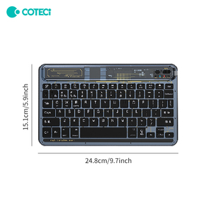 COTECi Ice Crystal Transparent <strong>Wireless</strong> <strong>Keyboard</strong> iPad <strong>Android</strong> Devices Multi-Device <strong>System</strong> Mute Office <strong>Keyboard</strong> - Product Image 6