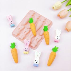 Phục sinh theo chủ đề dễ thương Bunny cà rốt 8-khoang Silicone khuôn DIY Baking & Pastry công cụ cho <span class=keywords><strong>Cookie</strong></span> sô cô la Mousse kẹo nướng - Product Image 3