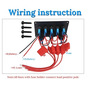 5 gang chuyển đổi bảng điều chỉnh 12V Xe thuyền trên Off chuyển đổi kép USB Ổ cắm sạc Vôn kế - Product Image 4
