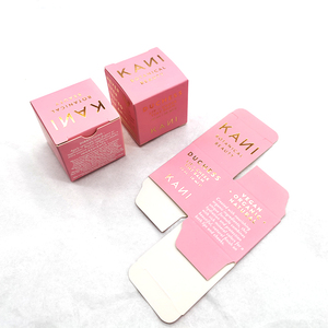 Özel kabartmalı LOGO pembe kozmetik kağit kutu vakıf ruj parlak laminasyon kağit kutu es - Product Image 4
