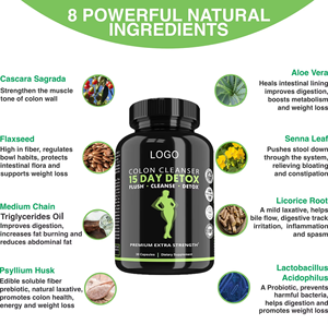 Hot bán 15-Day cascara sagrada Senna lá viên nang ruột làm sạch cai nghiện cho người lớn ruột sức khỏe miễn dịch hỗ trợ không cho trẻ em - Product Image 2