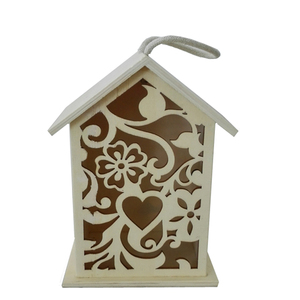 Decorativo Gabbia per Uccelli Scatola Nido per Uccelli a taglio Laser in legno cavo Decoupage legno artigianato per casetta per uccelli ornamenti per lanterna