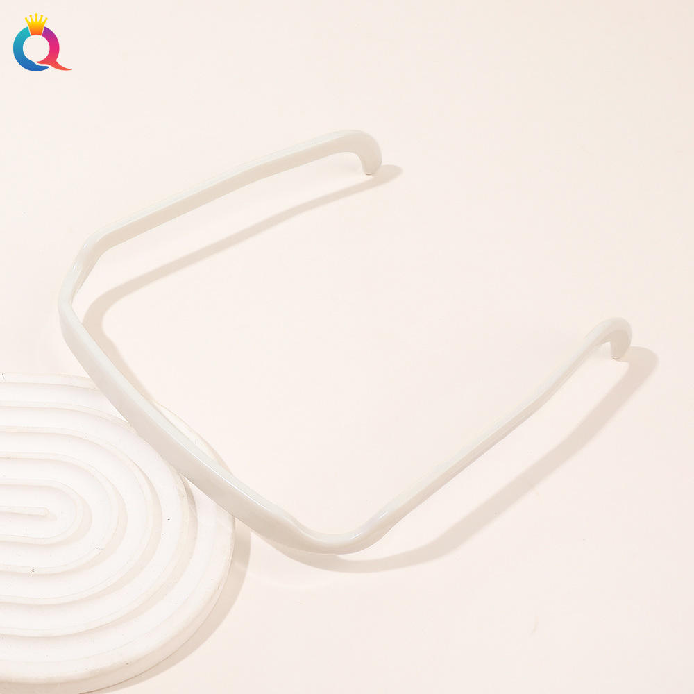 Square glasses headband-milk white