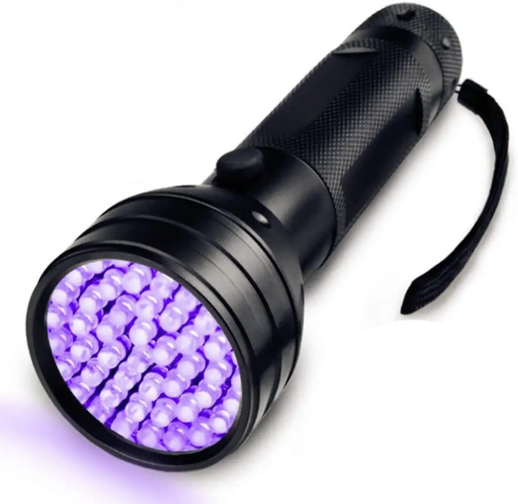 Portatile In Alluminio 395nm Blacklight 51 LED UV Torcia Per Urina Animale Domestico