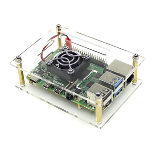<strong>Raspberry</strong> <strong>Pi</strong> 4B Cluster <strong>Case</strong> with Cooling Fan Heatsink <strong>Stackable</strong> Acrylic Plates <strong>Case</strong> for <strong>Raspberry</strong> <strong>Pi</strong> 4B/3B+/2B - Product Image 1