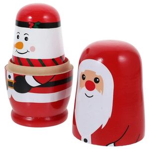 Ahşap matryodolls bebekler çocuklar için istifleme sevimli tavşan yuvalama bebek seti 5 yumurta şekli rus yuvalama bebekler - Product Image 4