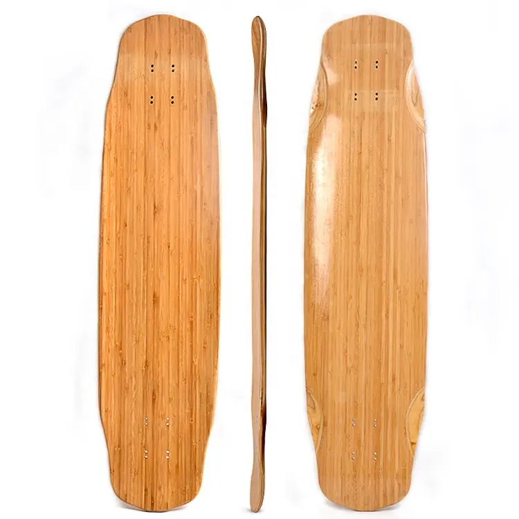 Baralho de skate branco personalizado, baralho de bordo de bambu