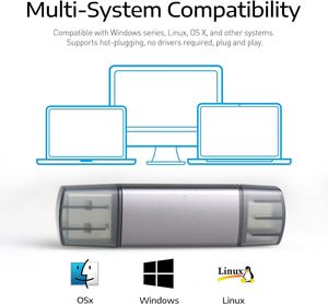 3-in-1 lettore di schede SD multifunzione esterno di tipo-C/USB 2.0 compatibile con telefono cellulare/Computer/fotocamera supporta scheda TF - Product Image 6