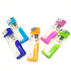 Günstige Multifunktions-Kunststoff Nachfüllbare elektronische Gasbrenner LED-Feuerzeug - Product Image 4