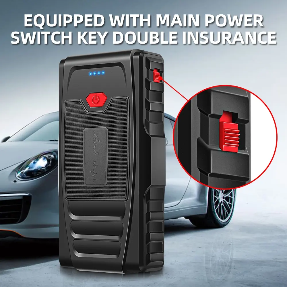 IWEWAVAN Power Bank, sarung Power Bank portabel 5V 2,1 A untuk sebagian besar ponsel 1000A 12V Ultra AFE Lithium Jump Starter