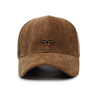 Mùa Đông Phong Cách Houndstooth Mô Hình Thiết Kế Cấu Trúc Badeball Cap Cho Phụ Nữ Thời Trang Phụ Nữ Ăn Mặc Thể Thao Ấm Hat Với Bow - Product Image 3